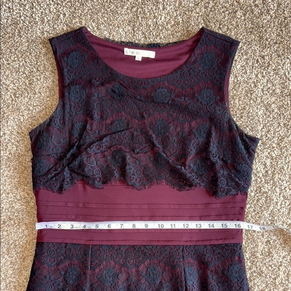 Cleo Midi Dress Burgundy Black Sheath Cocktail, maybe goth, Formal Women's Sz 12 - Picture 10 of 13